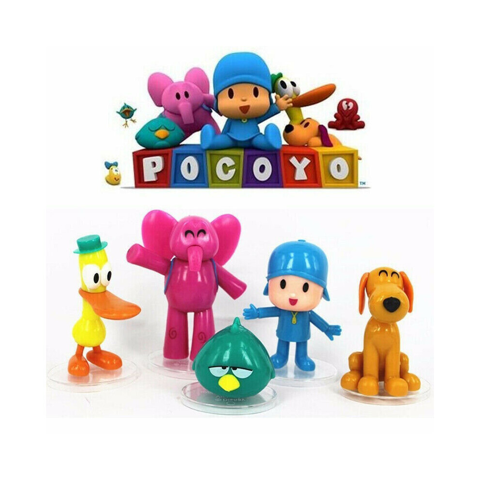 5PCS Pocoyo Pato Elly Loula Sleepy Bird Figures Cake Toppers Doll Toy