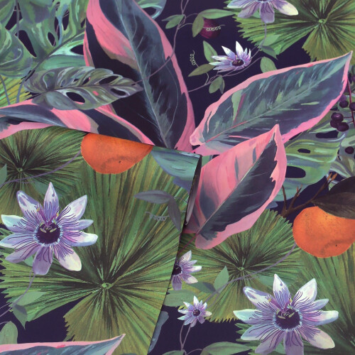 Arthouse Arthouse Passion Flower Navy Paste The Wall Bedroom Quality Wallpaper