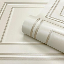 Cream Gold Belgravia Textured Wood Panelling Effect Vinyl Wallpaper