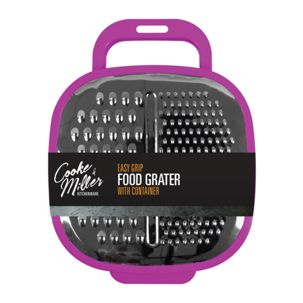 (Pink) Cooke & Miller Easy Grip Mess Free Cheese Grater with Container