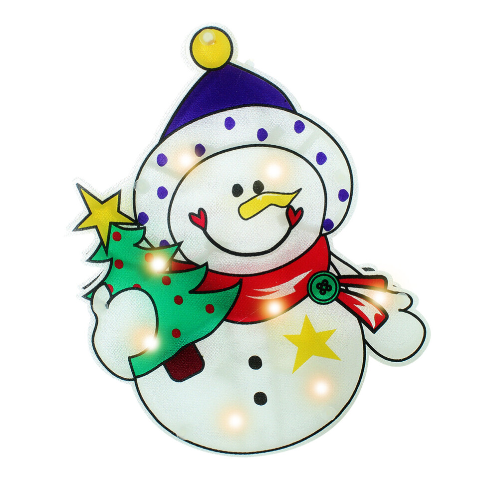(Snowman) Christmas Tree Hanging LED Lights Window Display Santa Reindeer Home Decorations