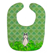 West Siberian Laika Spitz Shamrocks Baby Bib