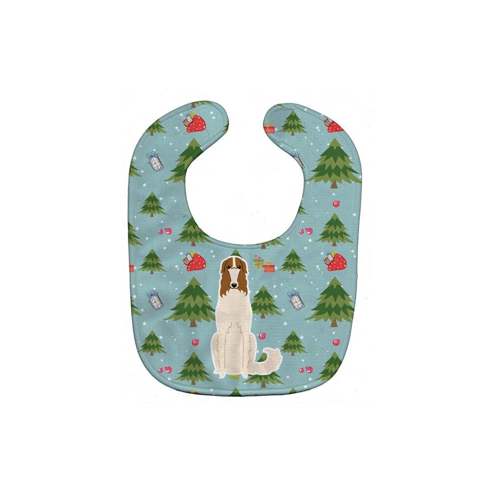 Christmas Borzoi Baby Bib Stationx