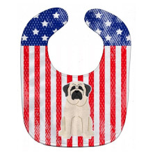 Patriotic USA Mastiff White Baby Bib