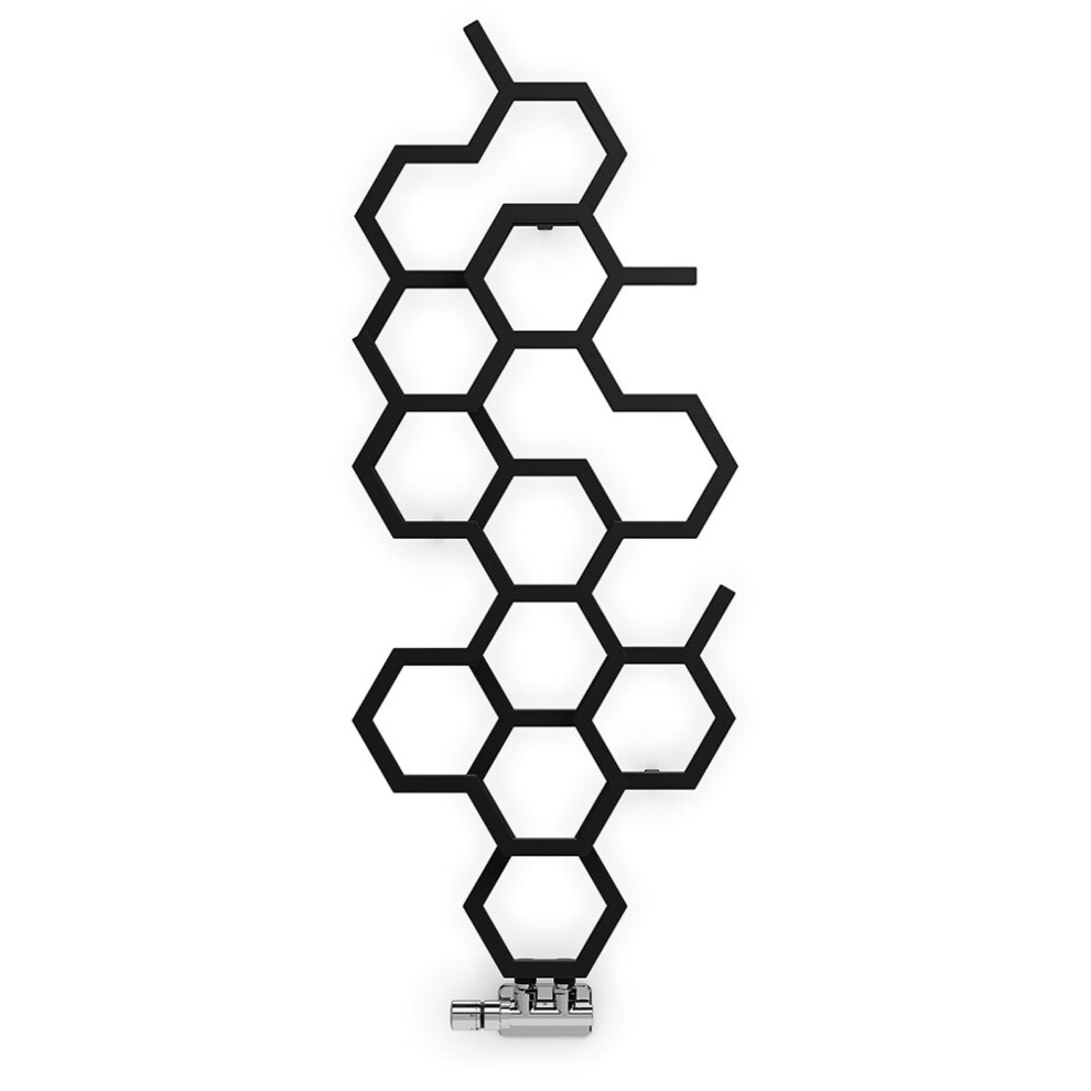 Terma Hex - Black Vertical Designer Radiators H1200mm X W486mm Single Panel 5901804424533