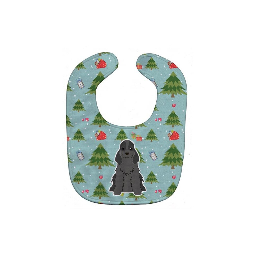 Christmas Cocker Spaniel Baby Bib Black Stationx
