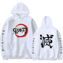 (White, L) Demon Slayer:Kimetsu no Yaiba Hoodie Anime Cosplay Coat Sweatshirt Tops Pullover