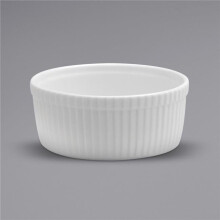 5 oz Bright White Ware Fluted Porcelain Souffle Dish