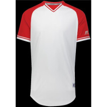 Adult Classic V-Neck Jersey, White & True Red - 3XL
