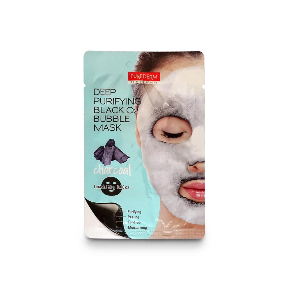Purederm Black Deep Purifying 02 Charcoal Bubble Mask