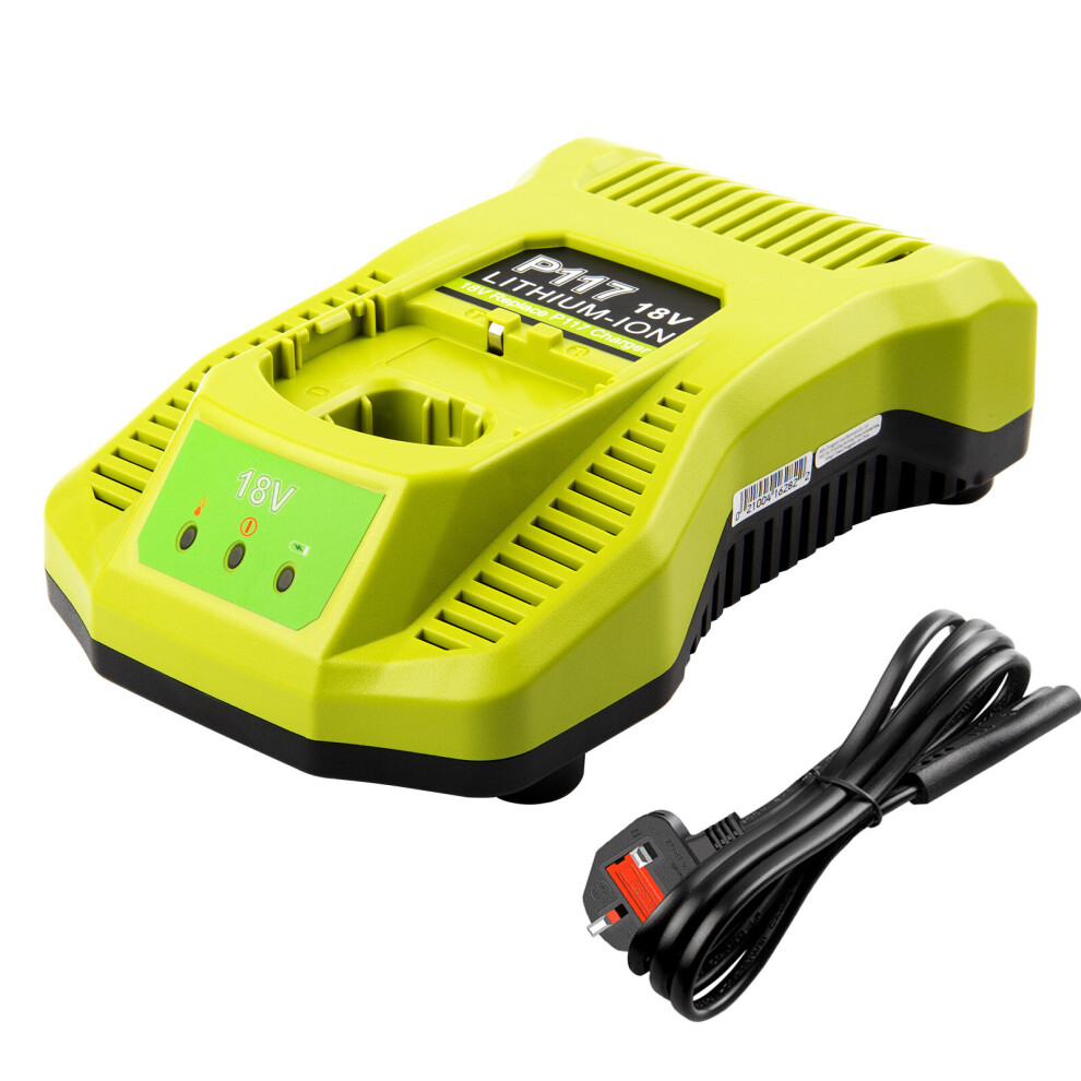 18V P117 Fast Charger for Ryobi ONE+ Plus Li-ion Battery P107 P104 P102 P103 UK Plug