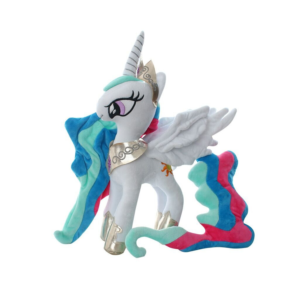 (White Blue, 30cm/11.81in) My Little Pony Plush Toy Spike Twilight Sparkle Stuffed Doll Kids Children Gifts