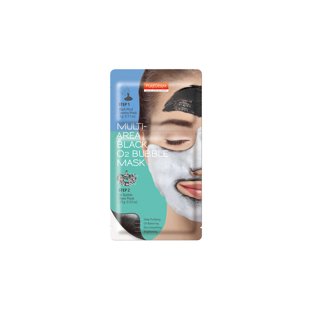 Purederm Black Multi Area O2 Bubble Mask