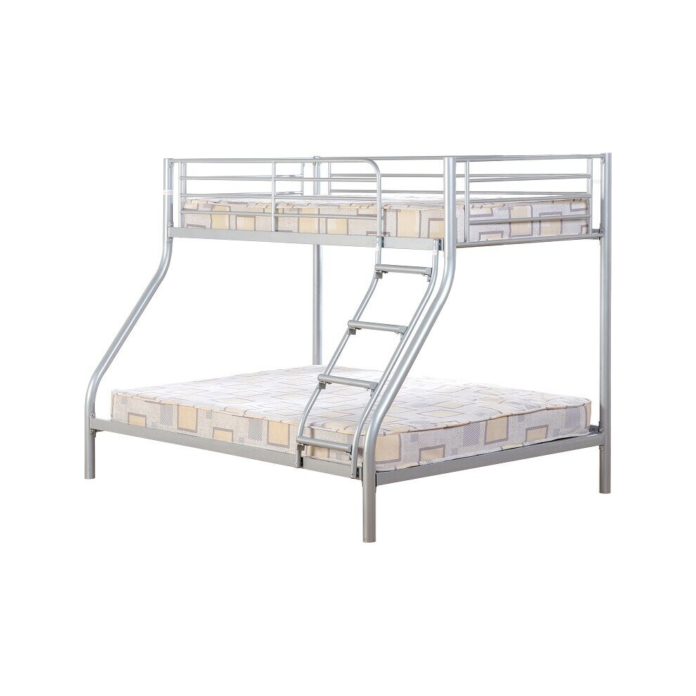 (Silver) Tandi Triple Sleeper Bunk Bed Frame - Black/Silver