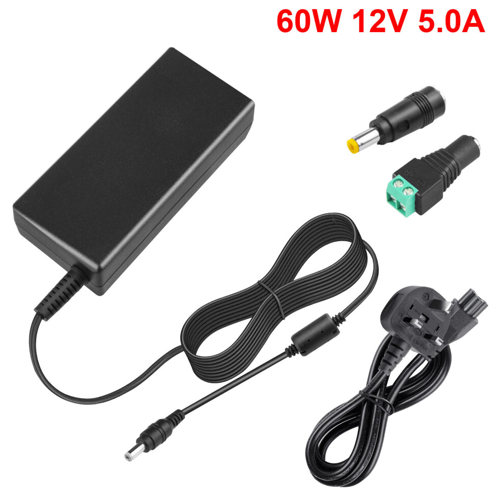 Futurebatt 12V 5A Power Supply Adapter Charger For 3528 5050 Led Strip Cctv Camera Lcd Light 6901489001257