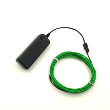 (Green Battery Pack, 2M) Neon LED Light Glow EL Wire String Strip Rope Tube Decor Car Party + Controller
