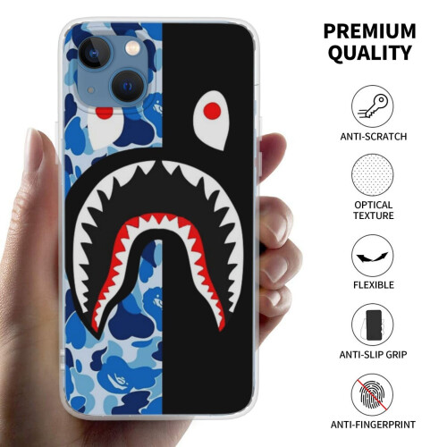 (Bape-Shark-2, iPhone 13 (6.1 inch)) iPhone Case Clear Shockproof Protective Case 2