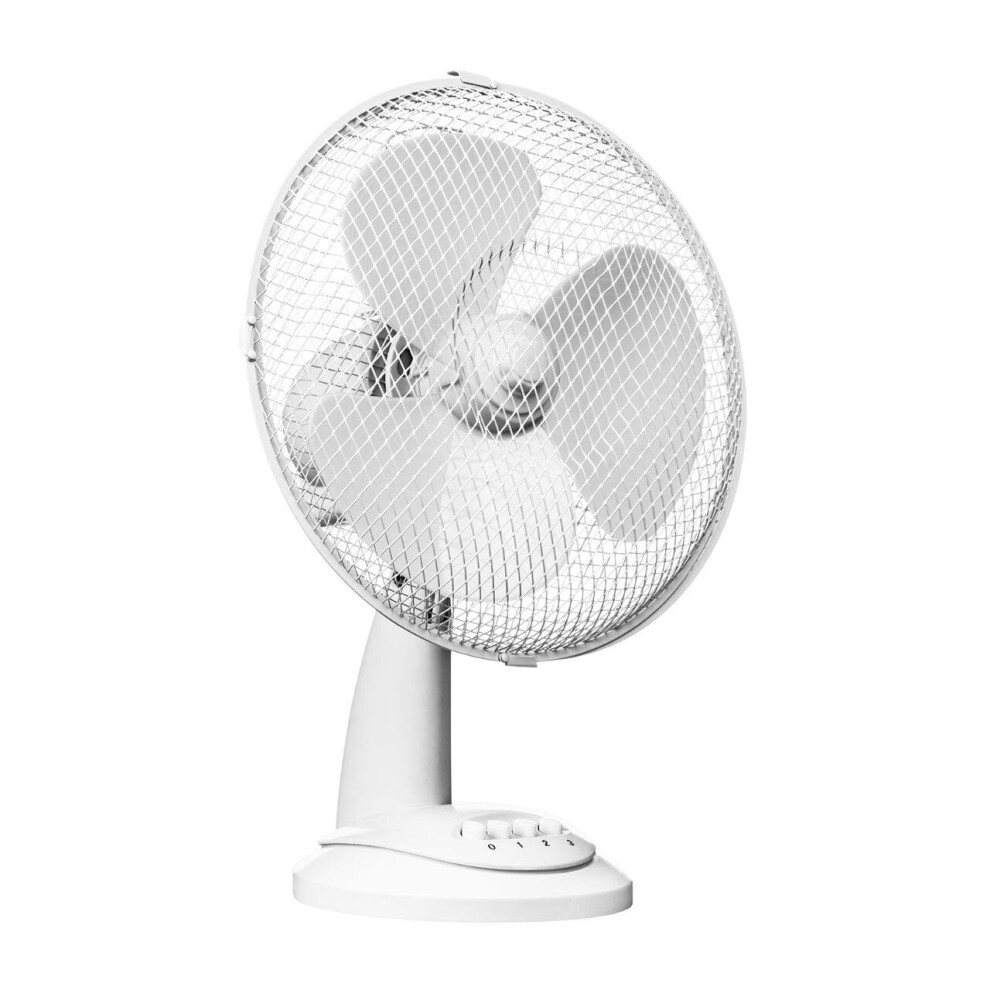 THREE SPEED OSCILLATION WHITE DESK FAN