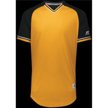 Adult Classic V-Neck Jersey - Gold, Black & White - Small