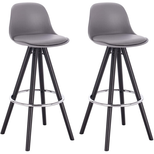 2X Grey Bar Stools UK Kitchen Chairs Grey with Black Leg Furniture on OnBuy