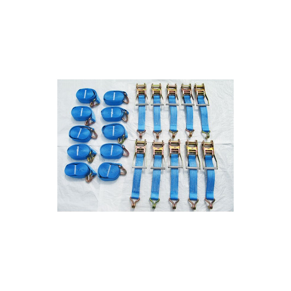 Tie Down Ratchet Straps 2T 6M X 35Mm X10 (Cargo Lashing Load J Claw) 600988537750