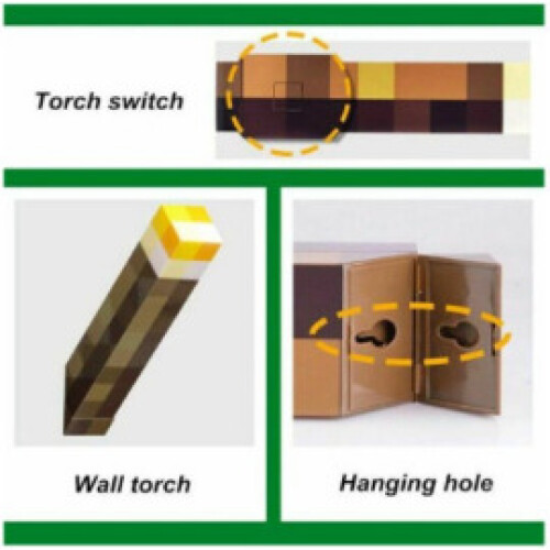 Minecraft Rechargeable LED Torch Light Ore Light Kids Toy Gift 2