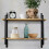 Living And Home 2 Tier Wood Floating Wall Shelf Display Bookshelf Storage Rack 2