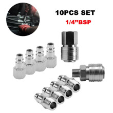 10x Air Line Hose Compressor Fitting Connector 1/4" BSP