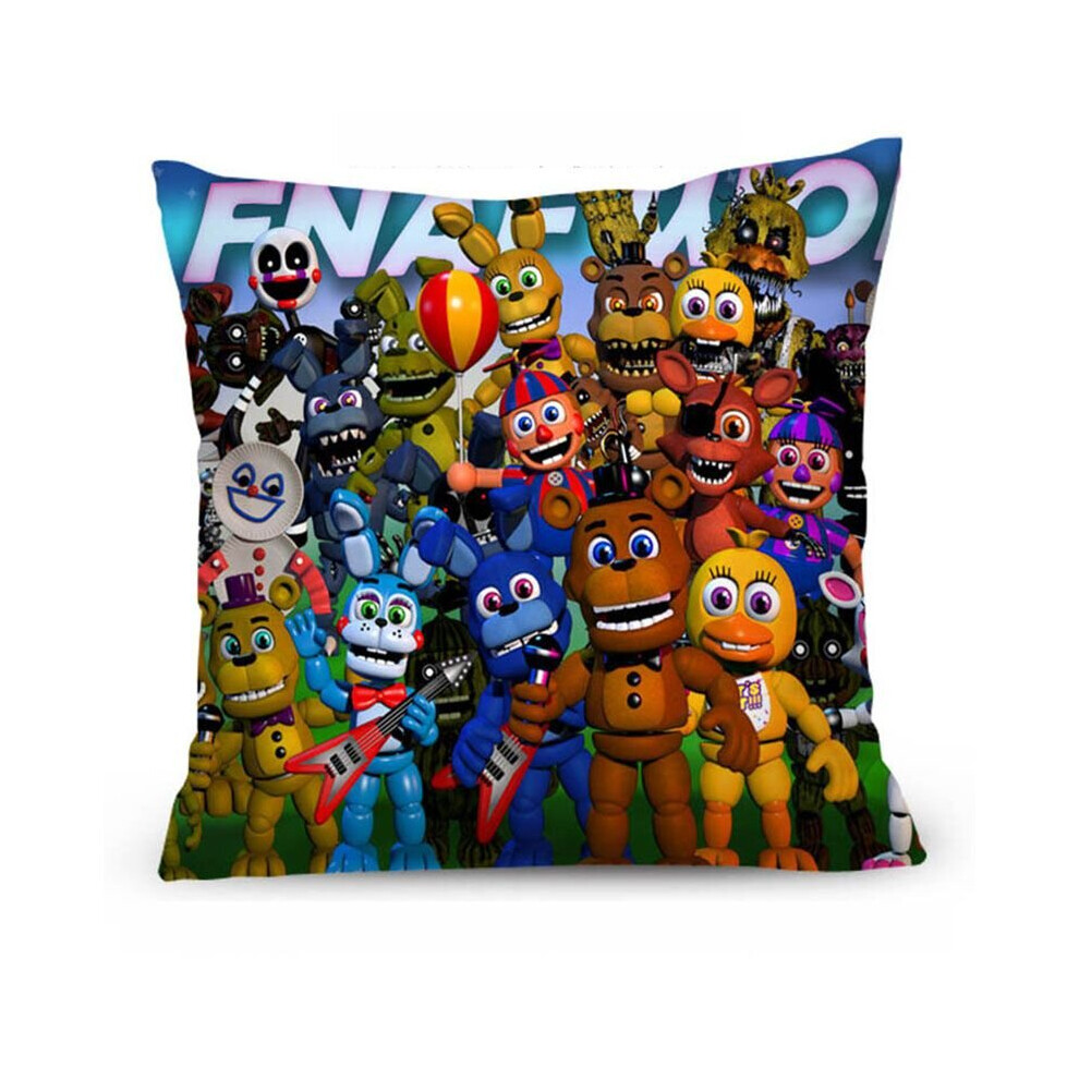 (A) Comfortable Five Nights at Freddys Home Decorative Pillow Cover FNAF Pillow Case