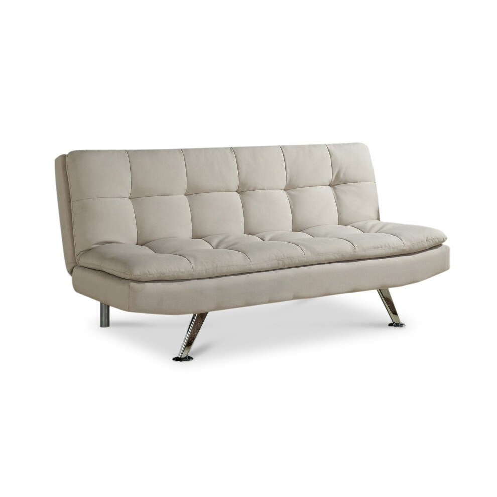 Kingston Fabric Sofa Bed With Tufted Detail And Chrome Legs