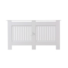 Large Radiator Cover Wall Cabinet MDF Wood Furniture Vertical Grill Modern, White