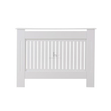 Medium Radiator Cover Wall Cabinet MDF Wood Furniture Vertical Grill Modern, White