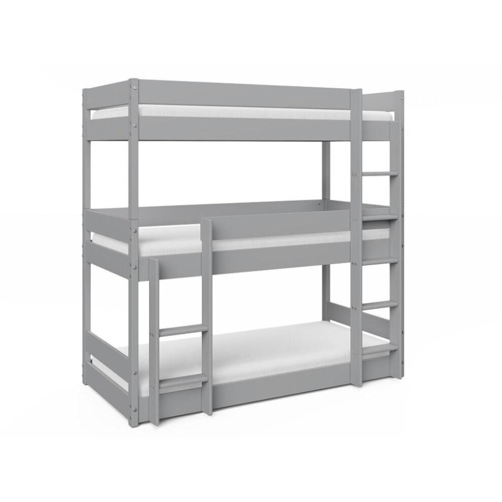 Kennedy Triple Bunk Bed Kids High Sleeper, Grey