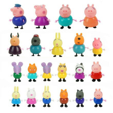 (25pcs/set) 25Pcs Peppa Pig Family Friends Emily Rebecca Suzy Action Figures Toys Xmas Gift