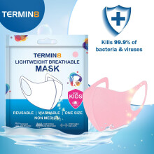 Termin8 Lightweight Breathable Reusable Face Mask for Kids - Pink