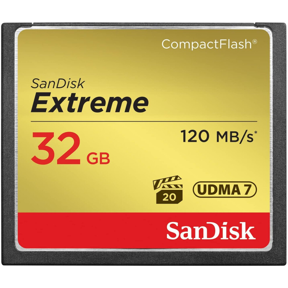 Sandisk 32Gb Extreme Compactflash Memory Card Udma 7 Speed Up To 120Mb/S - Sdcfxsb-032G-G46