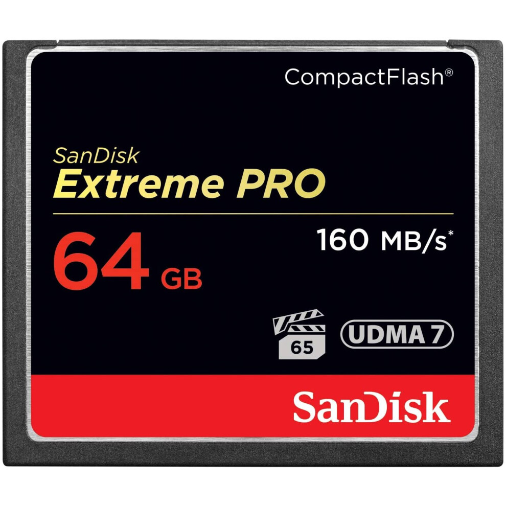 SanDisk Extreme PRO 64GB Compact Flash Memory Card UDMA 7 Speed Up To 160MB/s - SDCFXPS-064G-X46