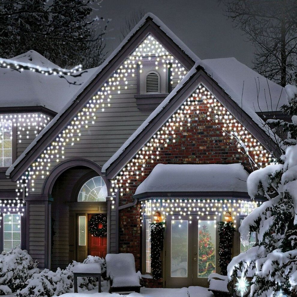 Snow Time 600 Ice Icicle Lights Outdoor Led Christmas Decorations White