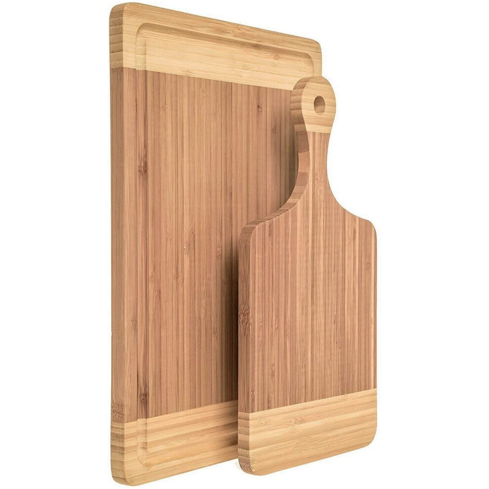 Bamboo Chopping Board and Paddle Pizza Board Large Wooden Chopping Board Multi-Purpose Bamboo Cutting Board with Juice Groove