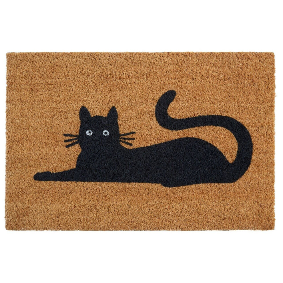 BLACK CAT DOORMAT MADE WITH ANTI-SLIP PVC