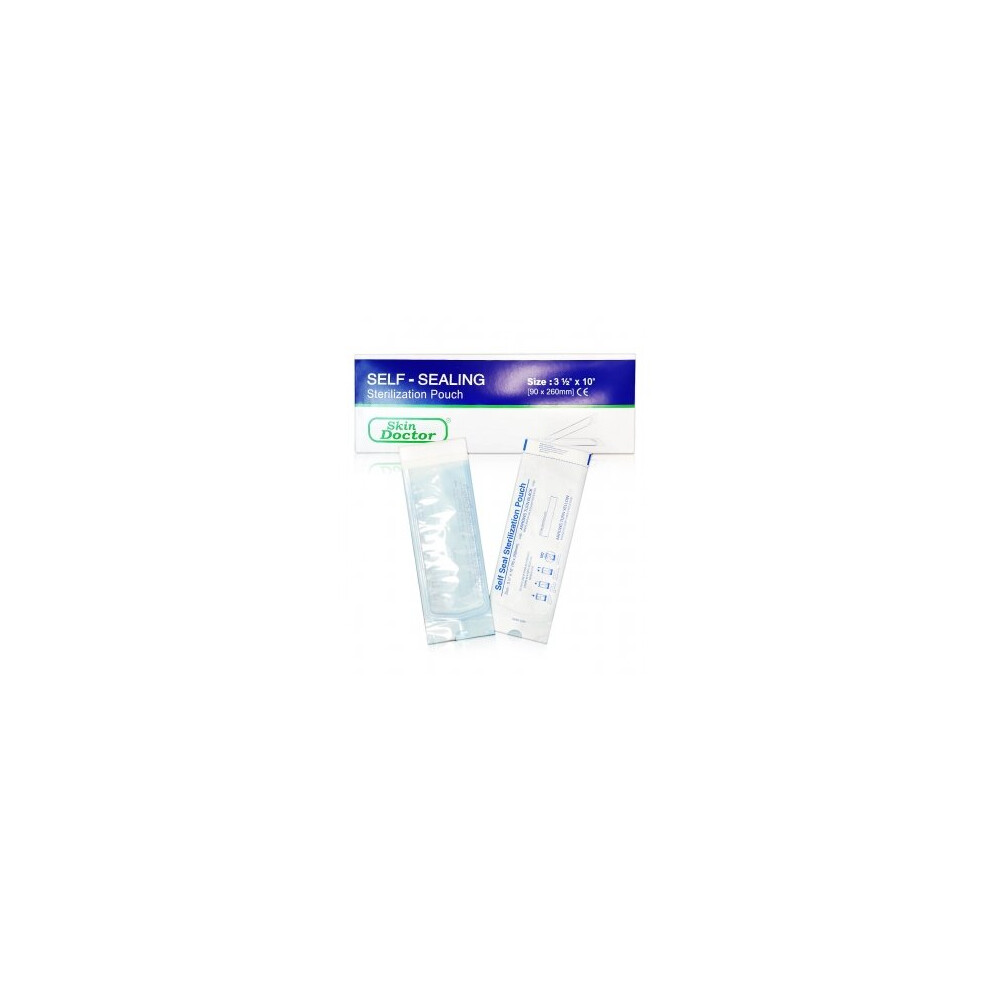 Skin Doctor Self-Sealing Sterilization Pouch for Safe and Hygienic Tool Storage 135x280mm (Box of 200 Pouches)