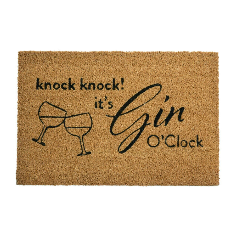 Premier Housewares Gin O' Clock Doormat Made With Anti-Slip Pvc