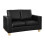 Faux Leather Sofa 2 Seater Cushioned Settee Modern Living Home Couch, Black 1