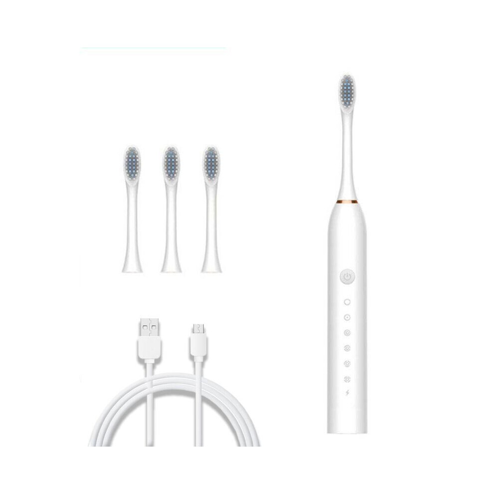White (White) Sonic Electric Toothbrush Ultrasonic Automatic Usb Rechargeable Ipx7 Waterproof