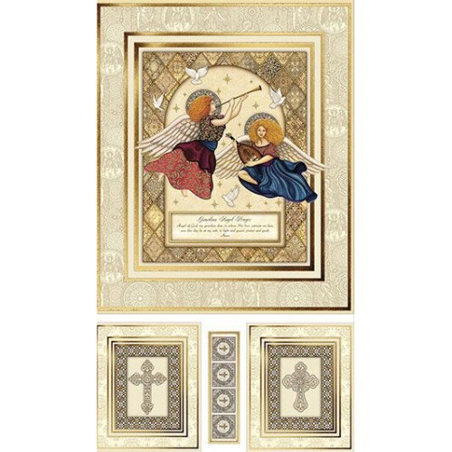 Heavenly Guardian Angels 100% Cotton Quilting Fabric Panel