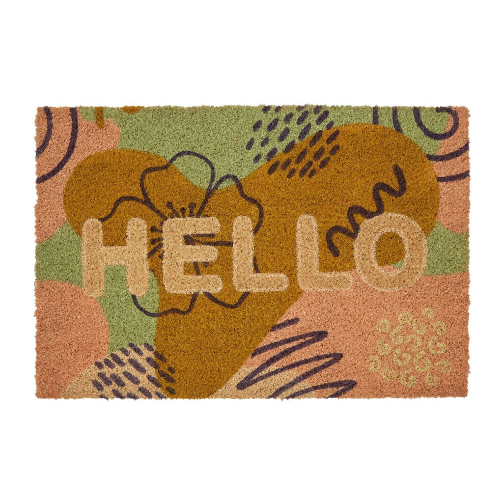 Premier Housewares Bohemian Hello Doormat Made With Coir And Pvc