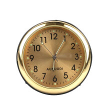(Gold) Mini Luminous Quartz Analog Watch Stick-On Clock For Car Boat Bike Motorcycle