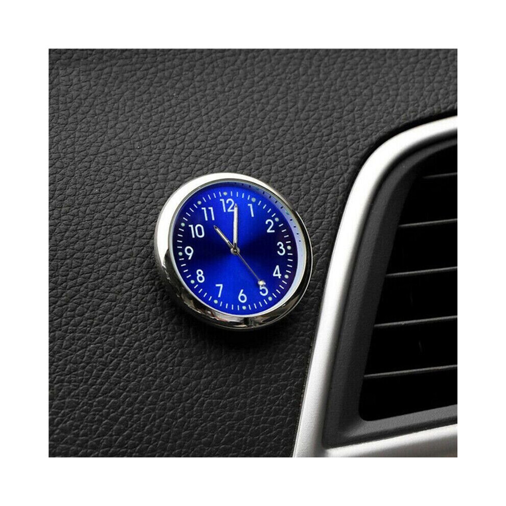 (Blue) Mini Luminous Quartz Analog Watch Stick-On Clock For Car Boat Bike Motorcycle-image-OPC-P8MMDQG-NEW