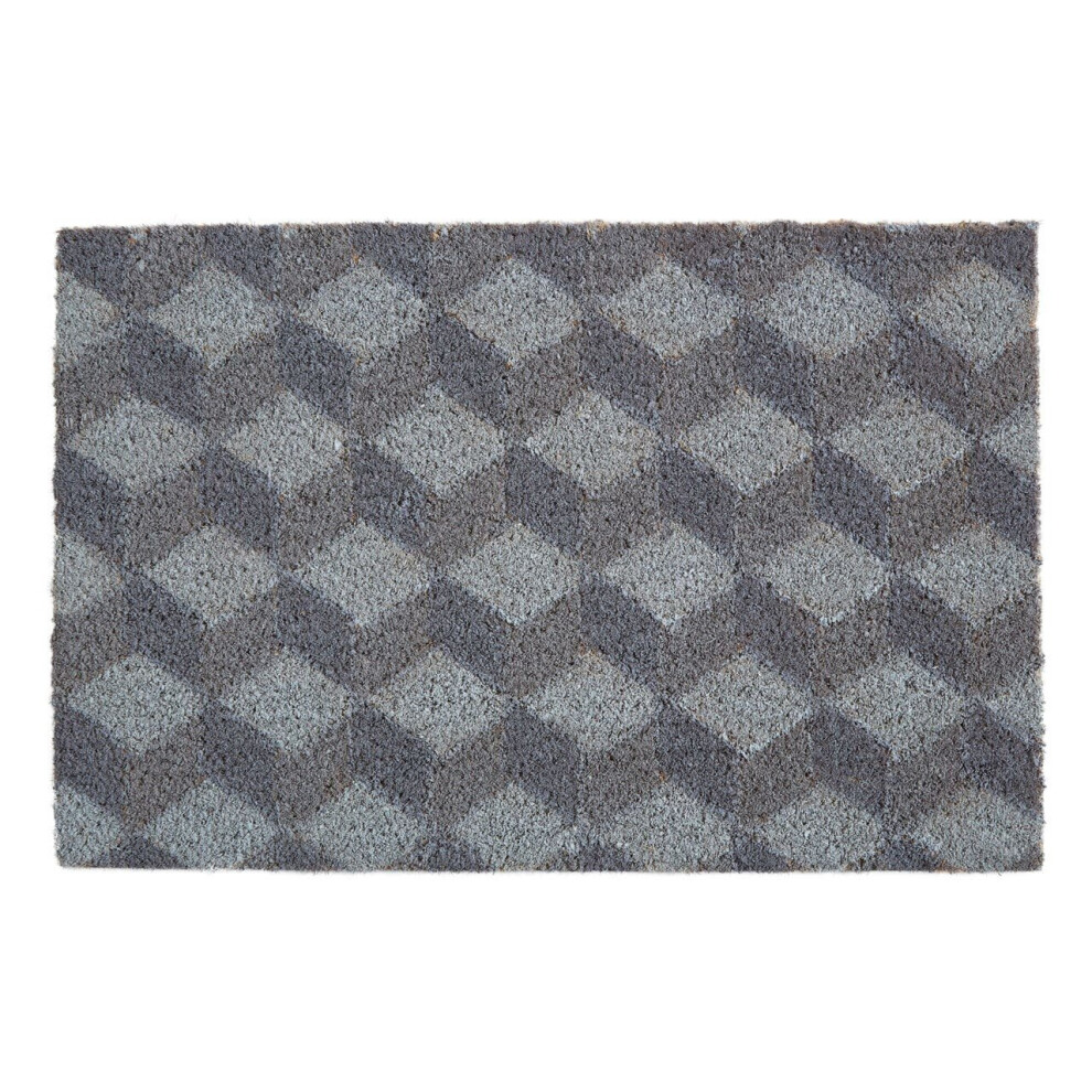 GREY CUBE DOORMAT MADE WITH ANTI-SLIP PVC