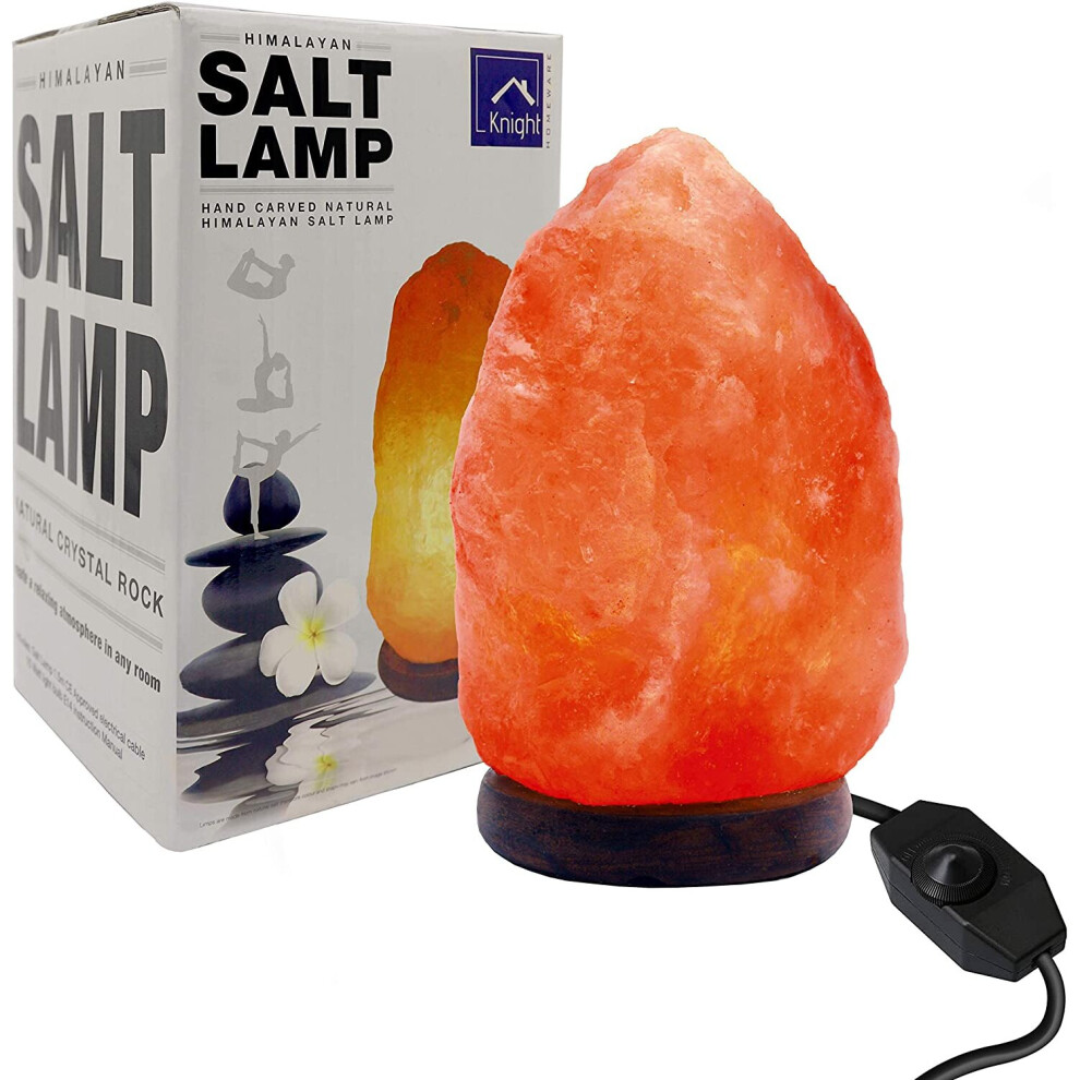 (5-7 Kg	) SALT LAMP 5-7Kg Himalayan Natural & Handicraft Salt Lamp Healing Pink Rock-Bulb Wooden Base